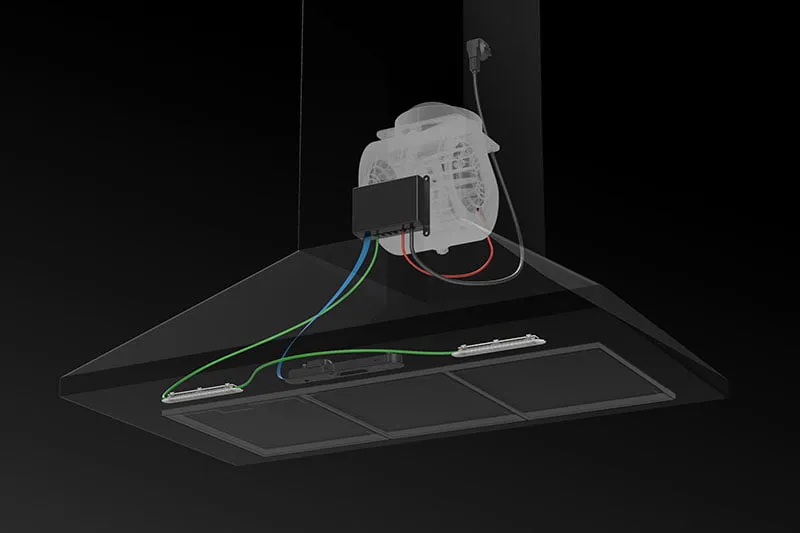 Sense Integral on integroitu ohjausjärjestelmä älykkäille ja yhdistetyille liesituulettimille.