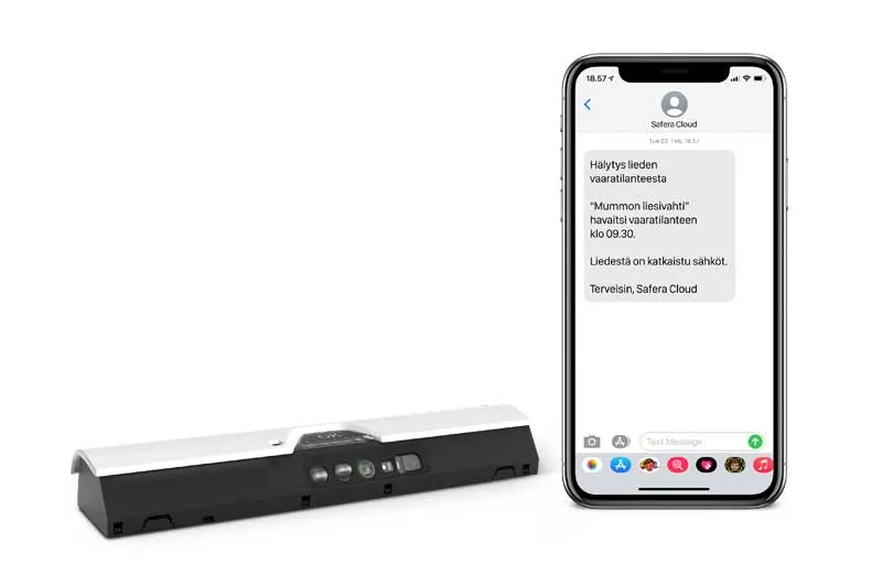 Safera Sense Wi-Fi liesivahti lähettää hälytyksen tekstiviestillä