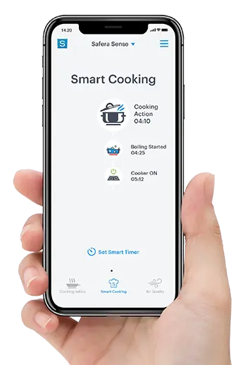 Become a smart chef with Safera mobile app for Sense stove guard